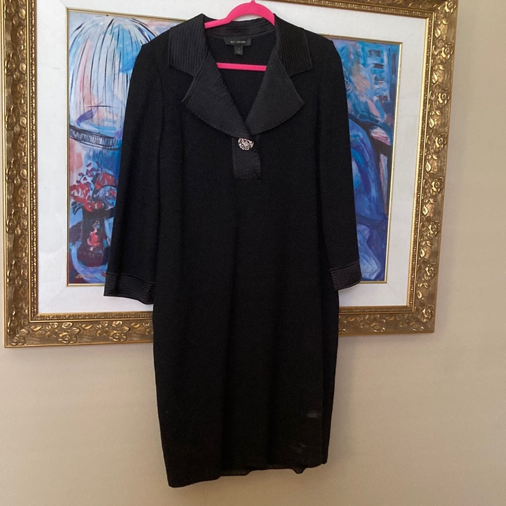 St. John Black Knit Dress